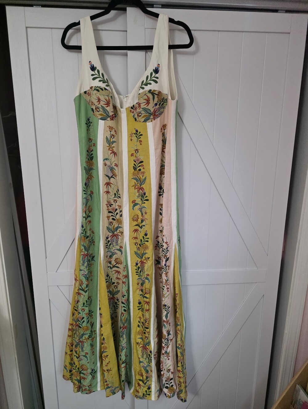 Farm Rio Delicate Floral Stripes Maxidress - Picture 7 of 8